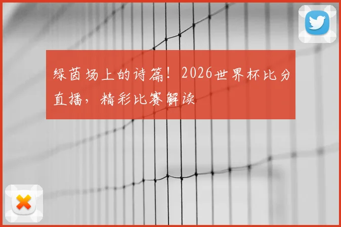 绿茵场上的诗篇!2026世界杯比分直播,精彩比赛解读